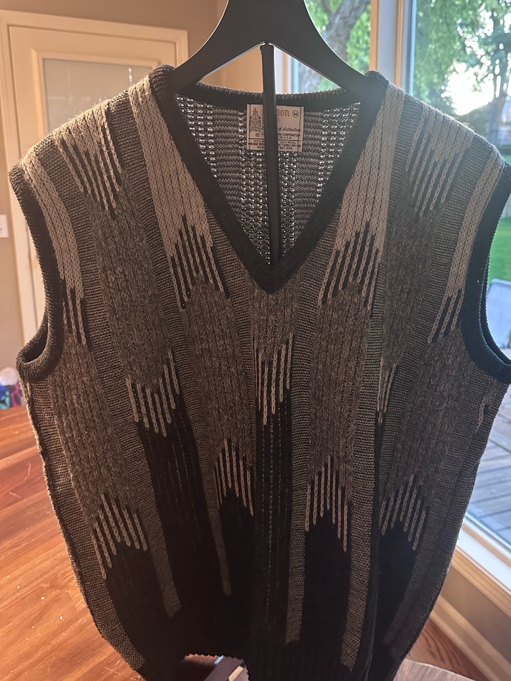 Vintage London Fog Sweater Vest Mens Medium USA Wool Blend Grandpa Golf